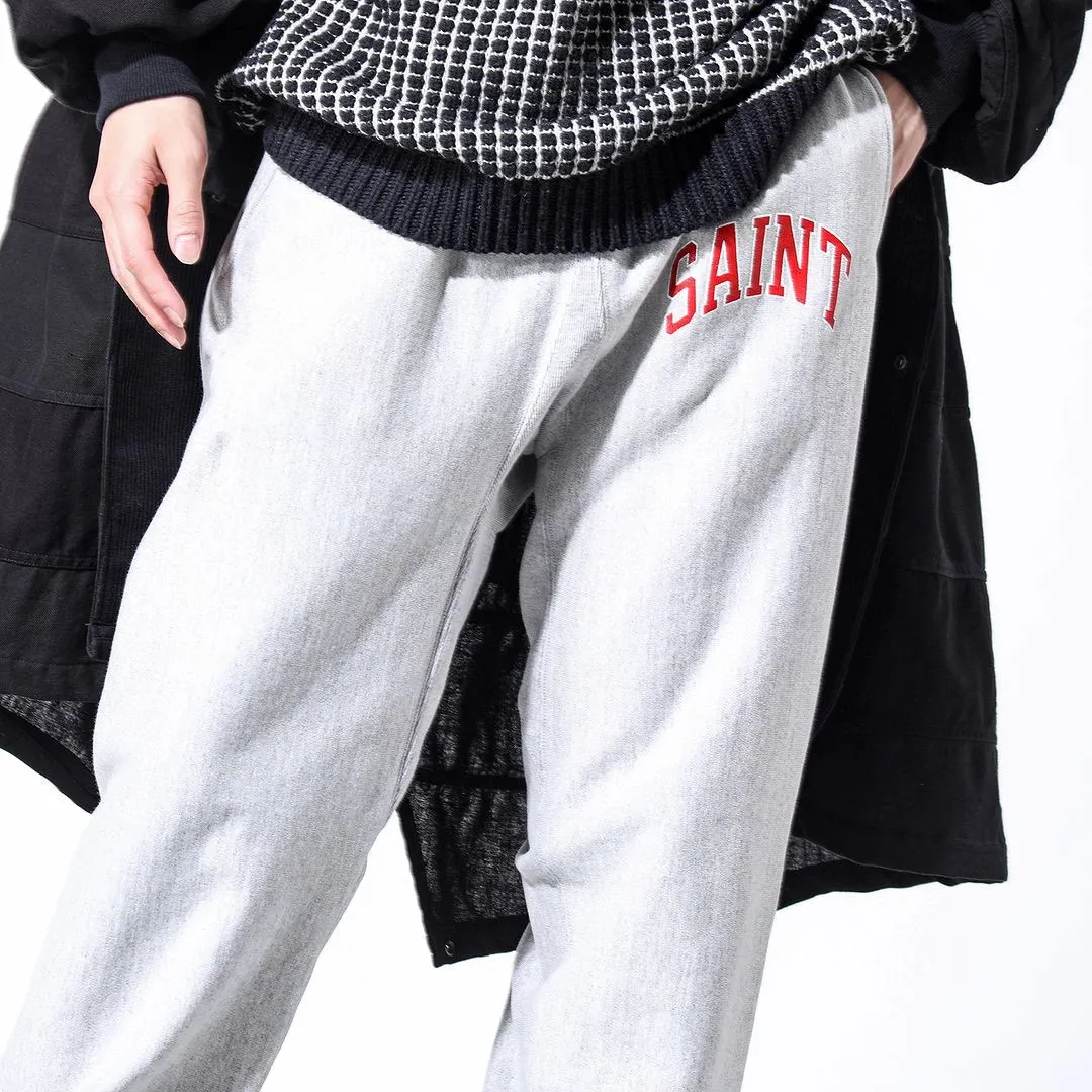 SAINT MICHAEL ARCH SAINT SET PANTS/BLACK The latest SAINT LOGO sweatpants, washed black/gray gray S-XL, custom woven and dyed, black surface and gray bottom fabric, same as the original version, original level straight cracking pulp, original cut and loose fit